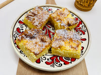 Placinta la tava cu branza dulce si lapte